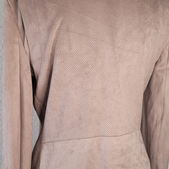 Market And Spruce Faux Suede Motorcycle Jacket Camel Size Small - Picture 6 of 11